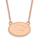 LogoArt University of Georgia Pendant - Sterling Silver Rose Gold-Plated Small Pendan