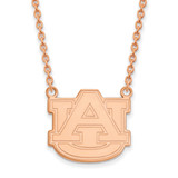 LogoArt Auburn University Pendant - Sterling Silver Rose Gold-Plated Large with