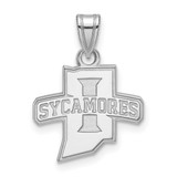 LogoArt Indiana State University Pendant - Sterling Silver Rhodium-Plated Sycamores Small