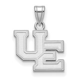 LogoArt University of Evansville Pendant - Sterling Silver Rhodium-Plated Purple Aces Small