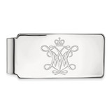 Sterling Silver Rhodium-Plated LogoArt College of William and Mary Money Clip, 53 mm Long, 24 mm Wide, Polished