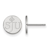 Sterling Silver Rhodium-Plated LogoArt Saint Joseph'S University S-J-U Extra Small Post Earrings