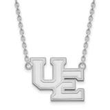 LogoArt University of Evansville Necklace - Sterling Silver Rhodium-Plated Purple Aces Large Pendant 18 Inch