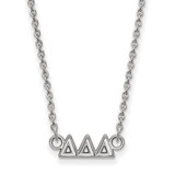LogoArt Delta Delta Delta Necklace - Sterling Silver Rhodium-Plated Sorority Greek Letters Extra Small Pendant 18 Inch