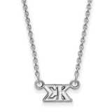 LogoArt Sigma Kappa Necklace - Sterling Silver Rhodium-Plated Sorority Greek Letters Extra Small Pendant 18 Inch