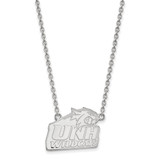 LogoArt University of New Hampshire Necklace - Sterling Silver Rhodium-Plated Large Pendant 18 Inch
