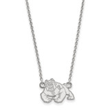 LogoArt California State University Fresno Necklace - Sterling Silver Rhodium-Plated Bulldog Small Pendant 18 Inch