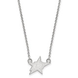 LogoArt Dallas Stars Necklace - Sterling Silver Rhodium-Plated Small Pendant 18 Inch