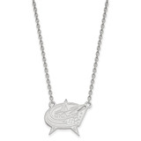 LogoArt Columbus Blue Jackets Necklace - Sterling Silver Rhodium-Plated Large Pendant 18 Inch