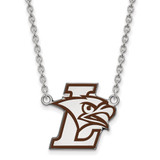 LogoArt Lehigh University Necklace - Sterling Silver Rhodium-Plated Large Enameled Pendant 18 Inch