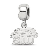 Sterling Silver Rhodium-Plated LogoArt Saint Joseph'S University Hawks Extra Small Dangle Bead Charm