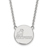 LogoArt Samford University Necklace - Sterling Silver Rhodium-Plated Large Disc Pendant 18 Inch