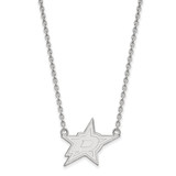 LogoArt Dallas Stars Necklace - Sterling Silver Rhodium-Plated Large Pendant 18 Inch