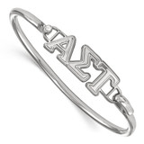 LogoArt Alpha Sigma Tau Bracelet - Sterling S. Rhodium-Plated Small Hook and Clasp Bangle
