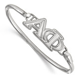 LogoArt Alpha Phi Bracelet - Sterling Silver Rhodium-Plated Small Hook and Clasp Bangle