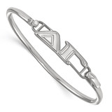 LogoArt Delta Gamma Bracelet - Sterling Silver Rhodium-Plated Large Hook and Clasp Bangle