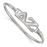 LogoArt Delta Zeta Bracelet - Sterling Silver Rhodium-Plated Small Hook and Clasp Bangle