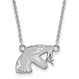 Sterling Silver Rhodium-Plated LogoArt Florida A and M University Rattler Small Pendant 18 Inch Necklace