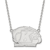 LogoArt Kent State University Necklace - Sterling Silver Rhodium-Plated Large Pendant 18 Inch