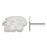 Sterling Silver Rhodium-Plated LogoArt Saint Joseph'S University Hawks Extra Small Post Earrings
