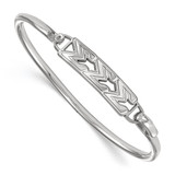 LogoArt Sigma Sigma Sigma Bracelet - Sterling S. Rhodium-Plated-P Small Hook and Clasp Bangle