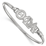 LogoArt Theta Phi Alpha Bracelet - Sterling S. Rhodium-Plated Small Hook and Clasp Bangle