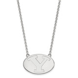 LogoArt Brigham Young University Necklace - Sterling Silver Rhodium-Plated Letter Y Large Pendant 18 Inch