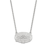 Sterling Silver Rhodium-Plated LogoArt Jacksonville State U. Large Pendant 18 Inch Necklace