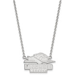 LogoArt Longwood University Necklace - Sterling Silver Rhodium-Plated Lancers Large Pendant 18 Inch