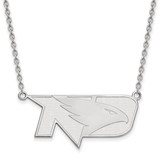 LogoArt University of North Dakota Necklace - Sterling Silver Rhodium-Plated Large Pendant 18 Inch