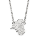 LogoArt Coastal Carolina University Necklace - Sterling Silver Rhodium-Plated Chanticleer Large Pendant 18 Inch
