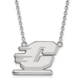 LogoArt Central Michigan University Necklace - Sterling Silver Rhodium-Plated Letter C Large Pendant 18 Inch