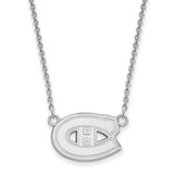 LogoArt Montreal Canadiens Necklace - Sterling Silver Rhodium-Plated Small Pendant 18 Inch