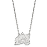 LogoArt Colorado Avalanche Necklace - Sterling Silver Rhodium-Plated Letter A Large Pendant 18 Inch