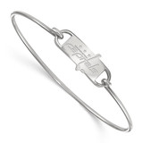 LogoArt Washington Capitals Bracelet - Sterling Silver Rhodium-Plated Small Center 7 Inch Wire Bangle