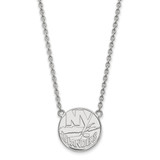 LogoArt New York Islanders Necklace - Sterling Silver Rhodium-Plated Large Pendant 18 Inch