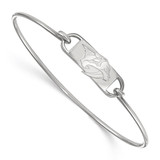 LogoArt Nashville Predators Bracelet - Sterling Silver Rhodium-Plated Small Center 7 Inch Wire Bangle
