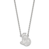LogoArt Ottawa Senators Necklace - Sterling Silver Rhodium-Plated Large Pendant 18 Inch
