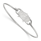 LogoArt Columbus Blue Jackets Bracelet - Sterling Silver Rhodium-Plated Small Center 7 Inch Wire Bangle