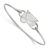 LogoArt St. Louis Blues Bracelet - Sterling Silver Rhodium-Plated Small Center 7 Inch Wire Bangle