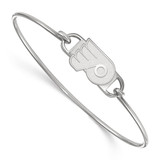 LogoArt Philadelphia Flyers Bracelet - Sterling Silver Rhodium-Plated Small Center 7 Inch Wire Bangle