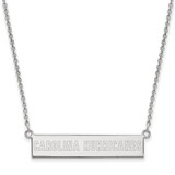 LogoArt Carolina Hurricanes Necklace - Sterling Silver Rhodium-Plated Small Bar 18 Inch