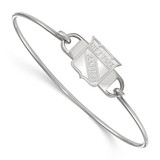LogoArt New York Rangers Bracelet - Sterling Silver Rhodium-Plated Small Center 7 Inch Wire Bangle