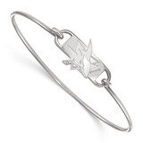LogoArt San Jose Sharks Bracelet - Sterling Silver Rhodium-Plated Small Center 7 Inch Wire Bangle