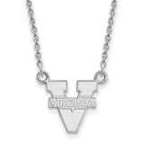 LogoArt University of Virginia Necklace - Sterling Silver Rhodium-Plated Small Pendant 18 Inch
