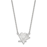 LogoArt Pittsburgh Penguins Necklace - Sterling Silver Rhodium-Plated Large Pendant 18 Inch