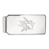 LogoArt San Jose Sharks Money Clip - Sterling Silver Rhodium-Plated