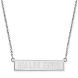 LogoArt Dallas Stars Necklace - Sterling Silver Rhodium-Plated Small Bar 18 Inch