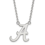 LogoArt University of Alabama Necklace - Sterling Silver Rhodium-Plated Letter A Large Pendant 18 Inch