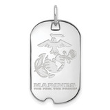 LogoArt U.S. Marine Corps Pendant - Sterling Silver Rhodium-Plated Small Dog Tag